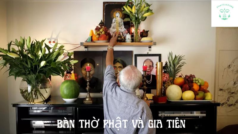 bàn thờ phật và gia tiên