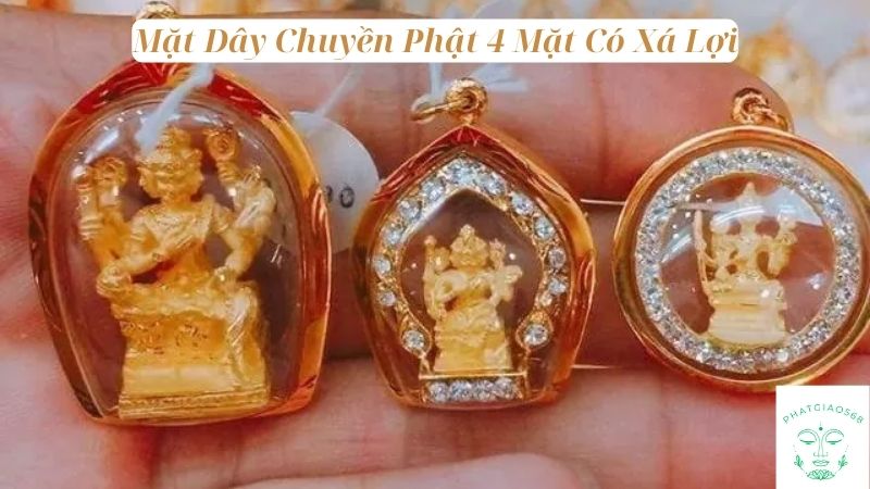 Mặt Dây Chuyền Phật 4 Mặt Có Xá Lợi